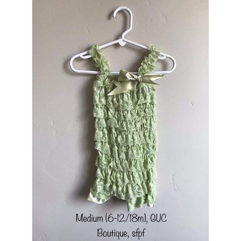 Baby Girl Green Lace Romper